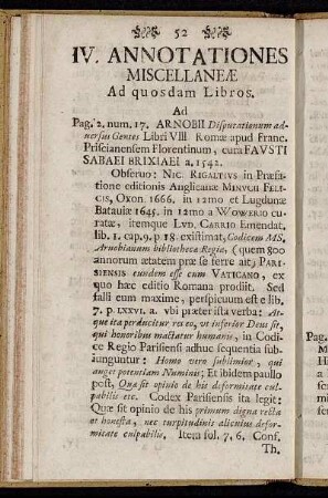 IV. Annotationes miscellaneæ ad ad quosdam Libros.