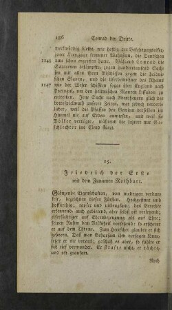 25. Friedrich der Erste mit dem Zunamen Rothbart.