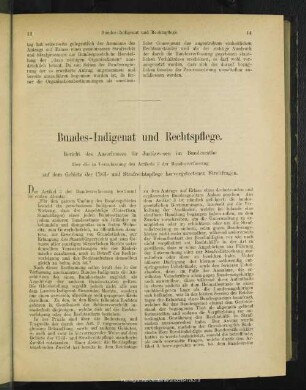 Bundes-Indigenat und Rechtspflege