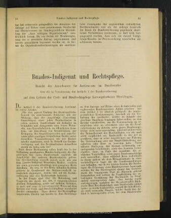 Bundes-Indigenat und Rechtspflege