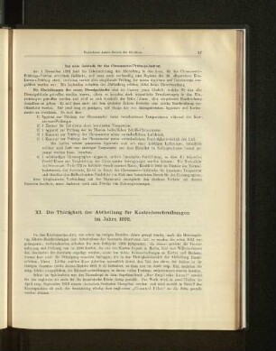 XI. Die Thätigkeit der Abtheilung für Küstenbeschreibungen im Jahre 1892.