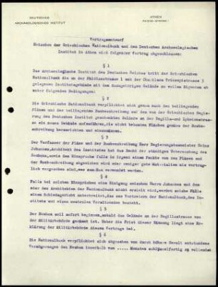 Anlage I. Vertragsentwurf