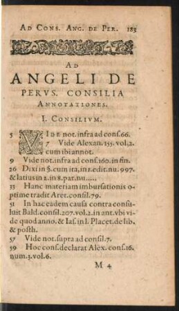 Ad Angeli De Perus. Consilia Annotationes.