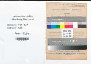 Entnazifizierung Robert Peters , geb. 14.06.1892 (Lehrer)