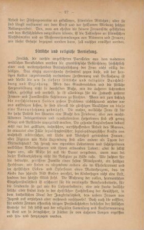 Sittliche und religiöse Vertiefung