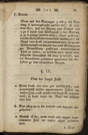 §. IX. Von der Regel Falsi.