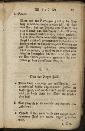 §. IX. Von der Regel Falsi.
