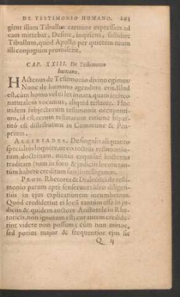 Cap. XXIII. [i.e. XXXIII.] De Testimonio humano.