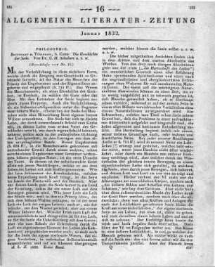 Schubert, G. H.: Die Geschichte der Seele. Bd. 1-2. Stuttgart, Tübingen: Cotta 1830 (Beschluss von Nr. 15)