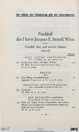 Nachlass des Herrn Jacques E. Strauß, Wien (Nr. 630-730)