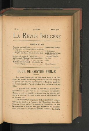 3e. Année, Nr. 23. Mars 1908.
