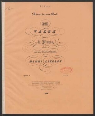 Rêverie au bal : grande valse pour le piano ; opera 5