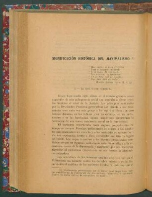 Significación histórica del maximalismo