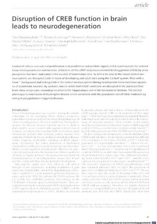 Disruption of CREB function in brain leads to neurodegeneration