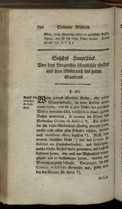 Sechstes Hauptstück. - Eilftes Hauptstück.