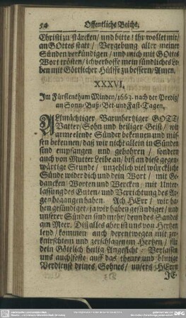 XXXVI. Im Fürstenthum Minden, 1663. nach der Predigt, an Sonn-Buß-Bet- und Fast-Tagen