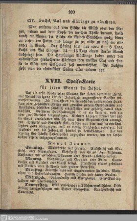 XVII. Speise-Karte für jeden Monat im Jahre