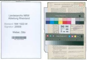 Entnazifizierung Otto Weber , geb. 19.03.1900 (Wirtschaftsberater)