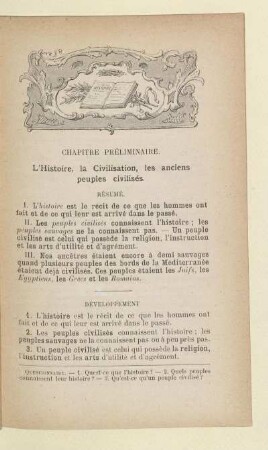 L'Historie, la Civilisation, les anciens peuples civilisés