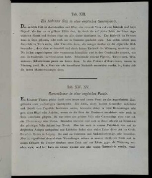 Tab. XIV. XV. Gartentheater in einer englischen Partie