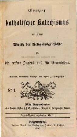 Großer katholischer Katechismus mit einem Abrisse der Religionsgeschichte für die reifere Jugend und für Erwachsene