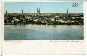 Lübeck. Gesamtansicht vom Ausstellungsturm