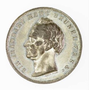 Medaille auf den Architekten Isambart Marc Brunel zur Fertigstellung des Themse-Tunnels