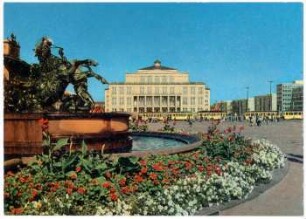 Messestadt Leipzig : Mendebrunnen ; Opernhaus am Karl-Marx-Platz
