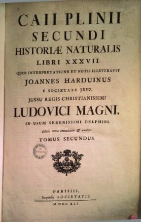 Caii Plinii Secundi Historiæ Naturalis Libri XXXVII., 2