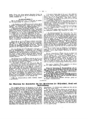 Zur Beratung des Haushaltes für das Ministerium für Wissenschaft, Kunst und Volksbildung