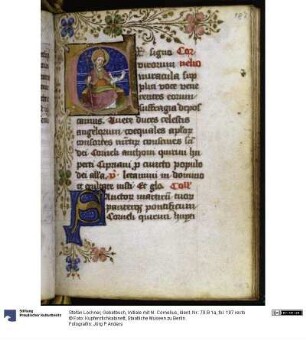 Gebetbuch, Initiale mit hl. Cornelius
