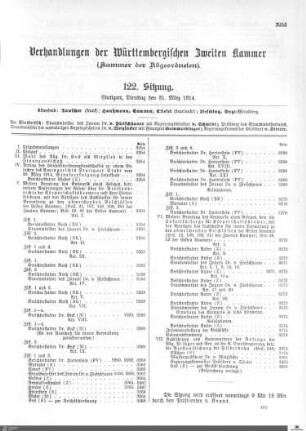122. Sitzung, Stuttgart, 31.3.1914