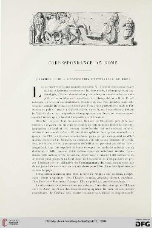4. Pér. 7.1912: L' archéologie à l'Exposition Universelle de Rome : correspondance de Rome