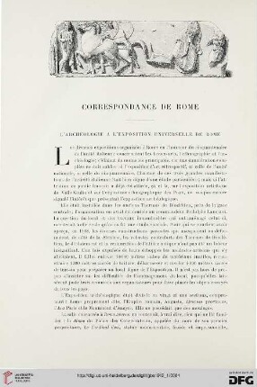 4. Pér. 7.1912: L' archéologie à l'Exposition Universelle de Rome : correspondance de Rome