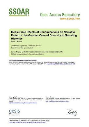 Measurable Effects of Denominations on Narrative Patterns: the German Case of Diversity in Narrating Histories