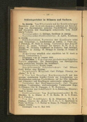 Schiedsgerichte in Böhmen und Sachsen.