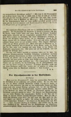 ¬Der¬ Sprachunterricht in der Volksschule : (Fortsetzung)