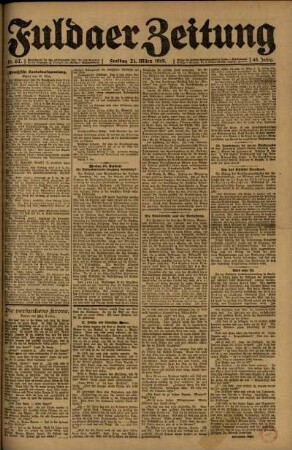 Ausgabe vom Freitag, den 21. März 1919.
