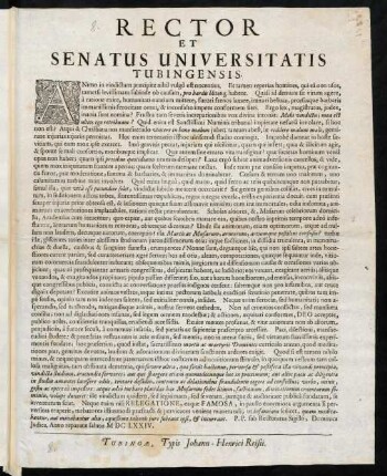 Rector Et Senatus Universitatis Tubingensis