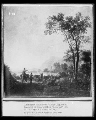Landschaft mit Hirten und Herde