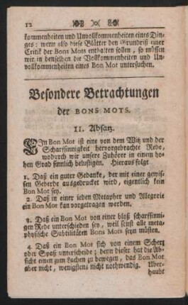Besondere Betrachtungen der Bons Mots.