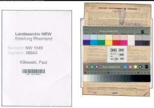 Entnazifizierung Paul Killewald , geb. 29.05.1900 (Spediteur)