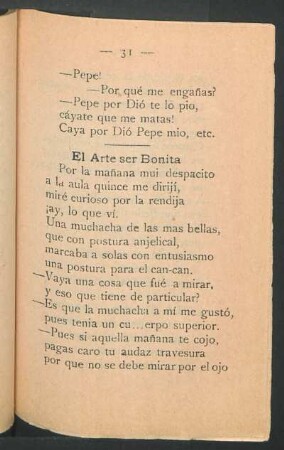 El arte ser bonita : Couplet del arte ser bonita