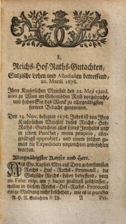 Sammlung von Reichs-Hof-Rathsgutachten. 2