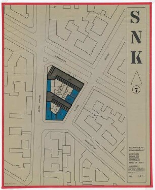 Blocksanierung Reuter Straße, Donau Straße, Pannierstraße, Sonnenallee, Berlin-Neukölln: Variante 7: Horizontalstruktur, kammartig mit vorgelagerter Flachbebauung, 3-15 Obergeschosse 1:500
