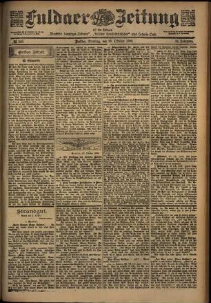Erste Ausgabe vom Dienstag, den 28. Oktober 1902.