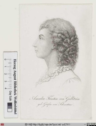 Bildnis (Adelheid) Amalia Fürstin von Gallitzin (eig. Golizyn), geb. Gräfin von Schmettau
