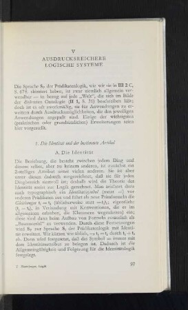 V. Ausdrucksreichere Logische Systeme
