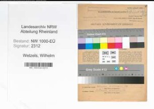 Entnazifizierung Wilhelm Wetzels, geb. 28.03.1906 (Krim.Beamter)