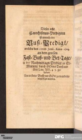 Buß-Predigt